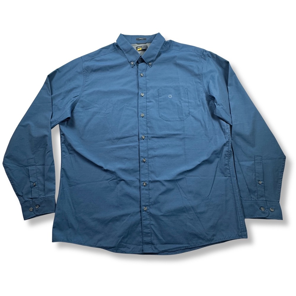Eddie Bauer Button Down Shirt Classic Fit Mesh Yoke Outdoors Mens Blue T2XL Tall